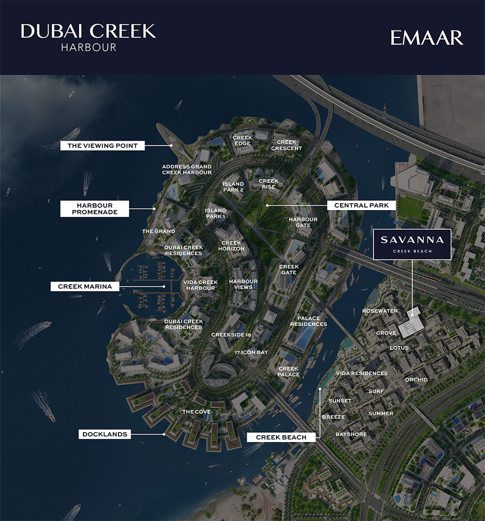Savanna by Emaar at Creek Beach in Dubai Creek Harbour - Master Plan